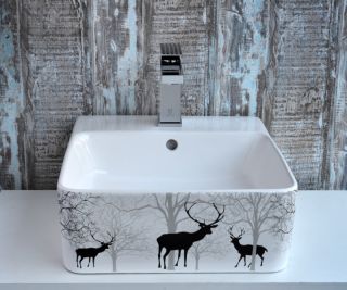 Раковина чаша Bronze de Luxe Black Deer 1060BD, белый