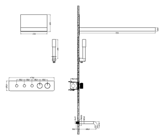 Душевой комплект Boheme Fusion 131-2-MG с термостатом золото матовое