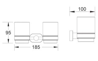 Стакан для ванной комнаты двойной Shevanik SG5122H чёрный