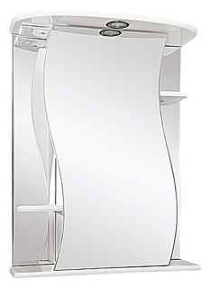 Зеркальный шкаф с подсветкой Misty Лиана 55см правый белый