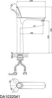Смеситель для накладной раковины DQ Venice Baciano хром DA1032041