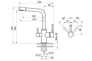 Смеситель для кухни Granula 2015 Чёрный+АКС-002 черный