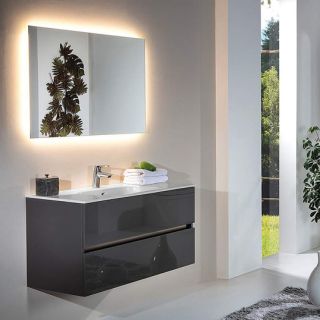 Тумба под раковину Armadi Art Vallessi 100см антрацит глянец 837-100-A glossy