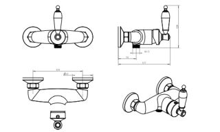 Смеситель для душа Boheme Vogue золото с прозрачным SW_Комплект золото