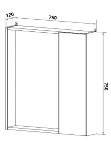 Зеркальный шкаф Runo серый бетон Манхэттен 75 (00-00001017)