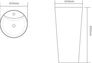 Раковина напольная SantiLine SL-4007 41см белый мрамор