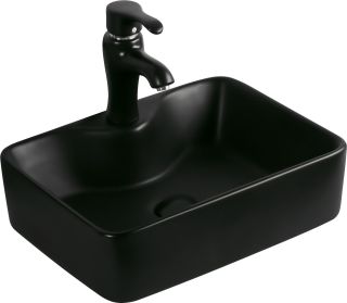 Раковина накладная SantiLine SL-1011MB 48см чёрный матовый