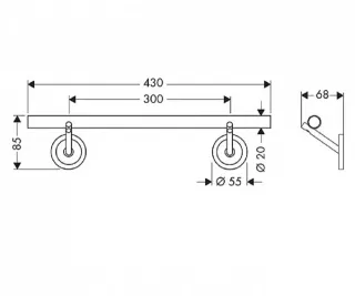 Полка стеклянная Hansgrohe 40860000 хром