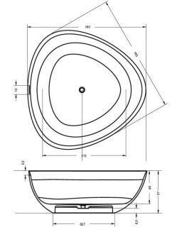 Ванна из искусственного камня Riho Oviedo B125001105 160x160см белый