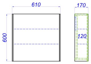 Копрус Зеркального шкафа Aqwella Mobi 60 см MOB0406
