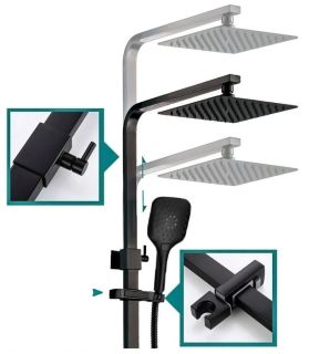 Душевая стойка ALMAes Turia SDI-1808 чёрный матовый