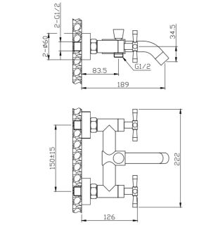 Смеситель для ванны Orange Mia M34-100gr графит