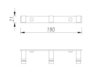 Крючок тройной Omnires Uni хром UN10130/KCR