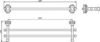 Полотенцедержатель Sapho Astor хром 1325-11