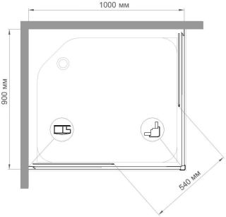 Душевой уголок Royal Bath HPD 100x90см хром RB9100HPD-C-CH