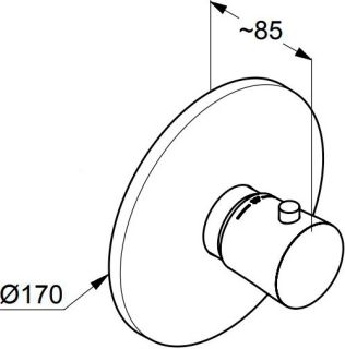 Встраиваемый смеситель для душа Kludi Balance с термостатом чёрный/хром 527298775