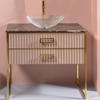 Тумба под раковину Armadi Art Monaco 100см капучино/золото 867-100-CPG