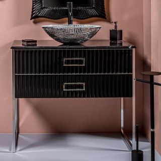 Тумба под раковину Armadi Art Monaco 100см чёрный/хром 867-100-BCR