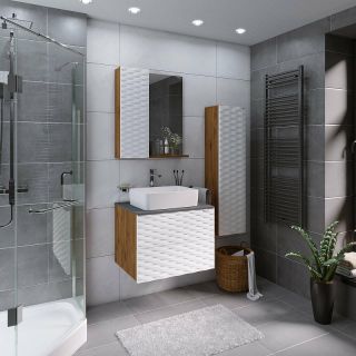 Шкаф-зеркало Grossman Альба 206501 65см левый веллингтон/белый