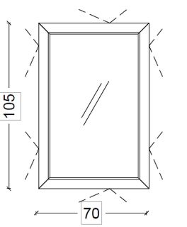 Зеркало с подсветкой Armadi Art Dolce 567-B 70 см чёрный глянец