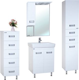 Зеркало-шкаф с подсветкой Bellezza Сиена 60см левый белый 00000001235