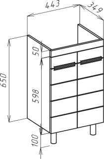 Тумба под раковину Bellezza Сиена 50см белый 00000010192