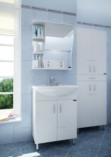 Зеркальный шкаф СанТа Волна 101010 55см правый белый