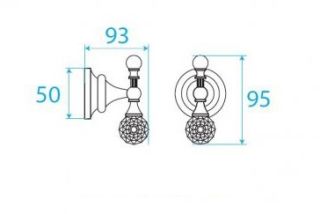 Крючок, хром Cezares OLIMP-HK-01-Sw