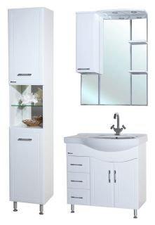 Тумба под раковину Bellezza Коралл 85см левая белый 00000001365