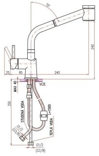 Смеситель для кухни Rav Slezak Seina SE911.5 хром