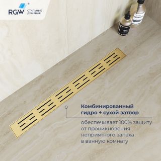 Душевой лоток RGW Drain Leo-30Gb 60213040-06 40 см золото брашированное