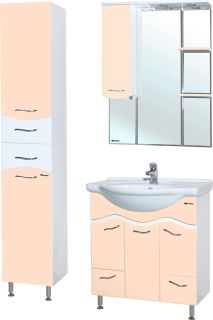 Зеркало-шкаф с подсветкой Bellezza Мари 85см левый бежевый 00000001174