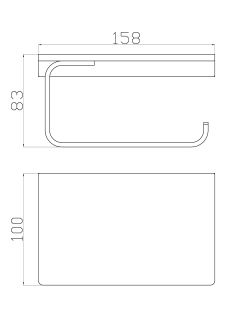 Держатель для туалетной бумаги с полкой Wonzon & Woghand Eclipse WW-9126-GM тёмный графит