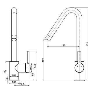 Смеситель для кухни Swedbe Diana 1042В чёрный