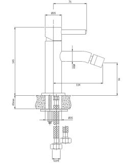 Смеситель для биде Omnires Y золото Y1220GLB