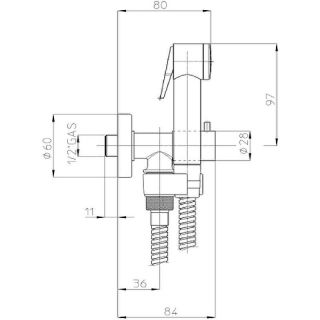 Гигиенический душ Bossini Paloma Stop Valve E57006B.030 хром