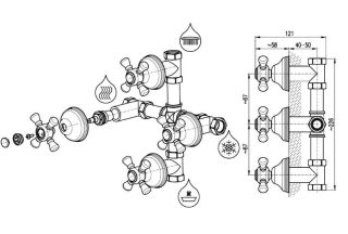 Смеситель для душа Rav Slezak Morava Retro MK586K хром