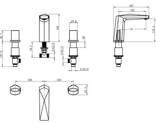 Смеситель для раковины Boheme Venturo 150-MG-ICE золото матовое