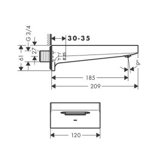 Излив для ванны Hansgrohe Metropol 32543990