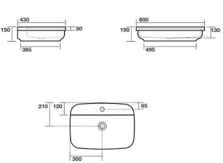 Раковина Kerasan Tribeca 514201*1 белая 60 см