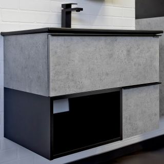 Тумба с раковиной Comforty Франкфурт 00-00011082 75 см Бетон светлый