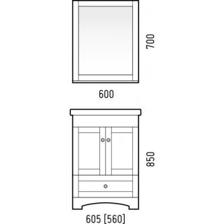 Тумба под раковину Corozo Техас 60см белый SD-00000361