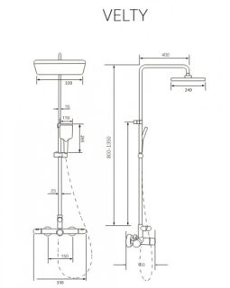 Душевая стойка Milleau Velty MLV242023PDD-MW белый