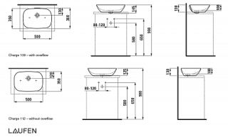 Раковина Laufen Ino 8.1230.2.000.109.1 50х36