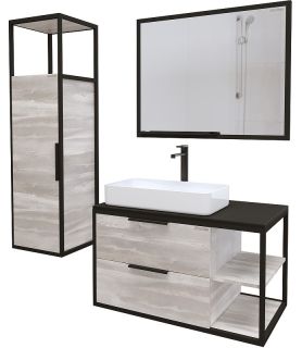 Пенал подвесной Grossman Лофт 304002 40см шанико/металл чёрный