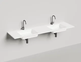 Подвесная раковина двойная Salini Onda S-Stone 1402202MRF 180см RAL полностью