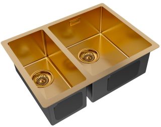 Мойка кухонная Paulmark Gerberg PM225944-BGR правая брашированное золото