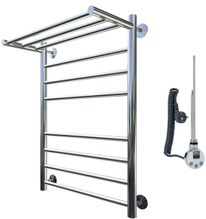 Электрический полотенцесушитель Тругор Аспект 2 П с полкой 80x50см хром Аспект2/элТЭН8050П