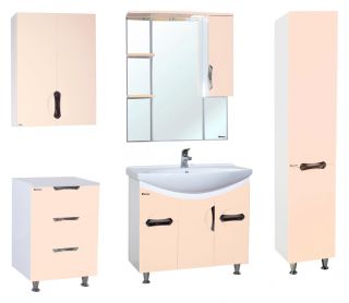 Зеркало-шкаф с подсветкой Bellezza Лагуна 85см правый бежевый 00000001115