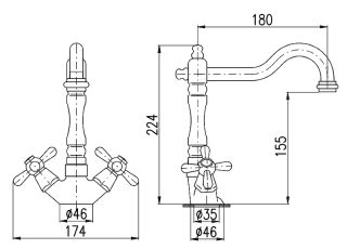 Смеситель для раковины Rav Slezak Morava retro MK321.5/8Z золото